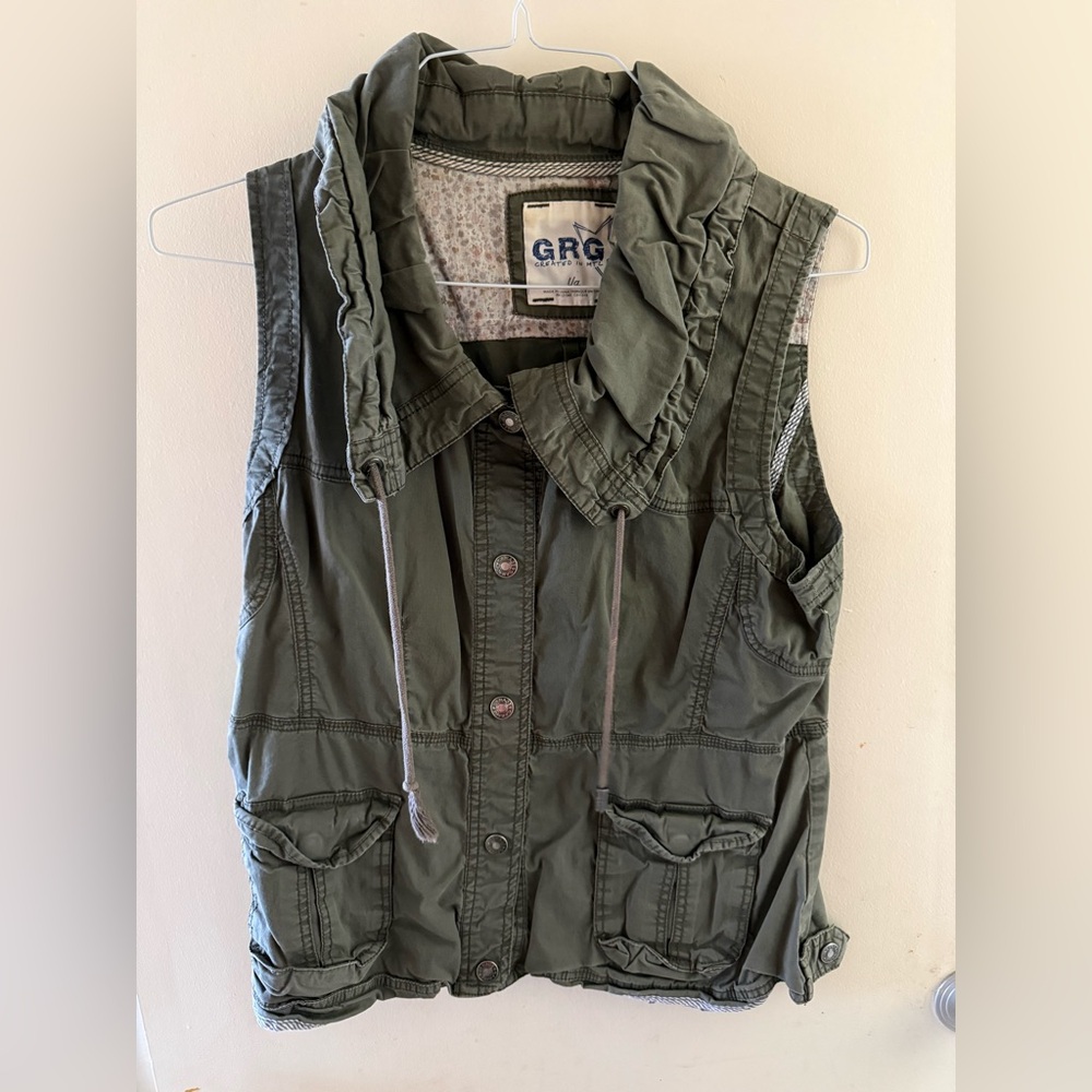 Olive grunge military style vest